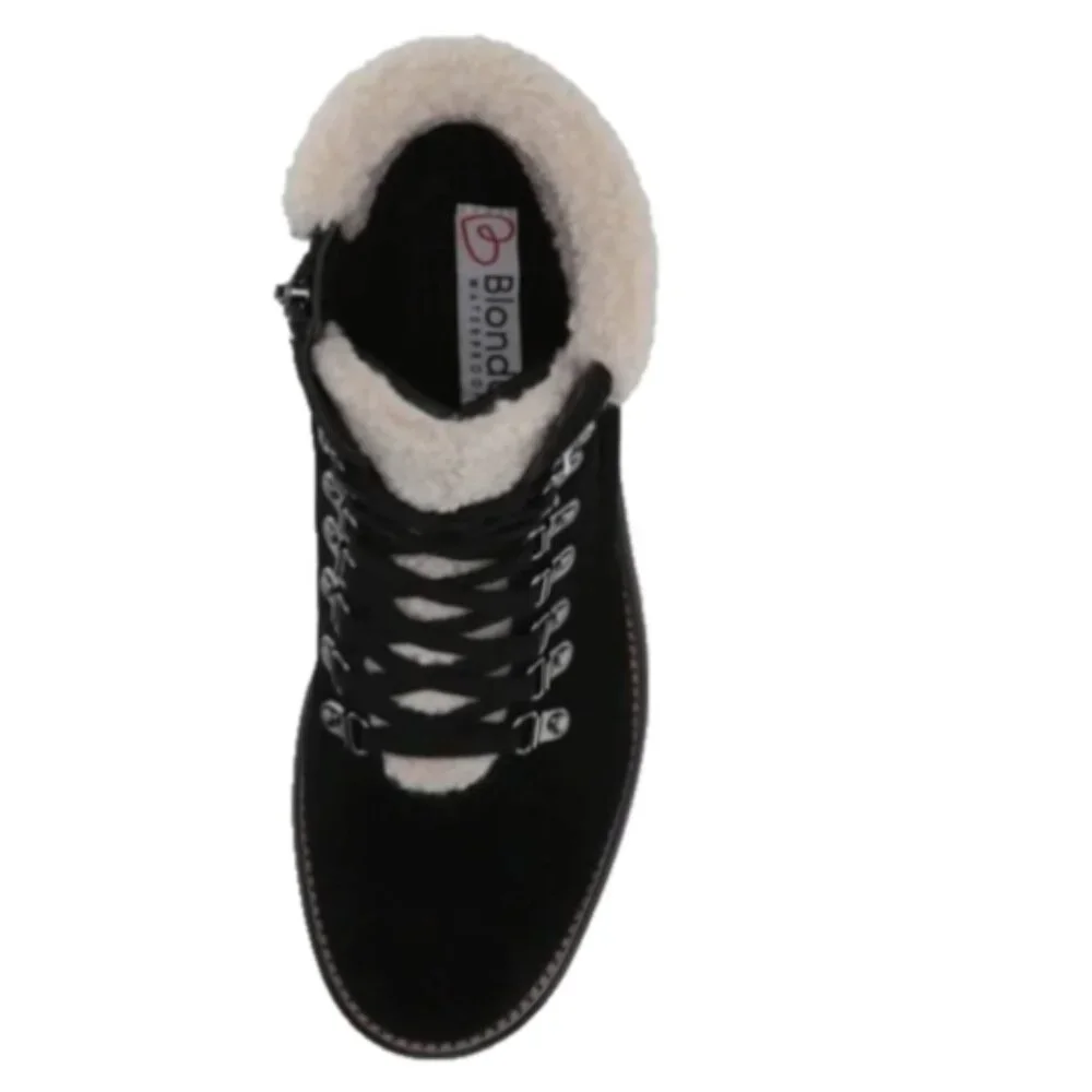 Blondo WATERPROOF Melissa Faux‎ Shearling Cuff Boots 8-1/2M Black #325G